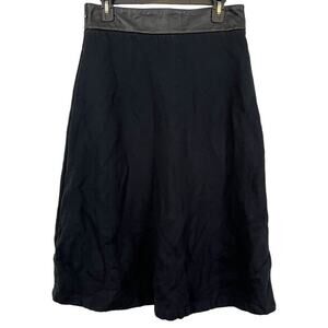 Cuyana Womens Fleece Lined Virgin Wool Lambskin Trim Midi Skirt Whimsigoth L
